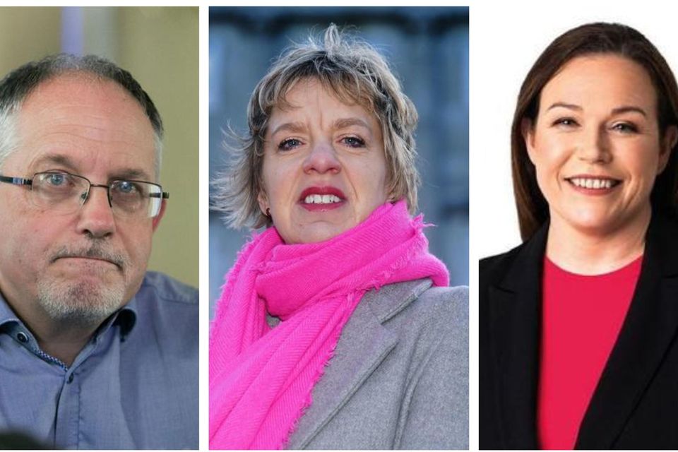 Left to right: TDs Mick Barry (People Before Profit), Ivana Bacik (Labour) and Louise O'Reilly (Sinn Féin)
