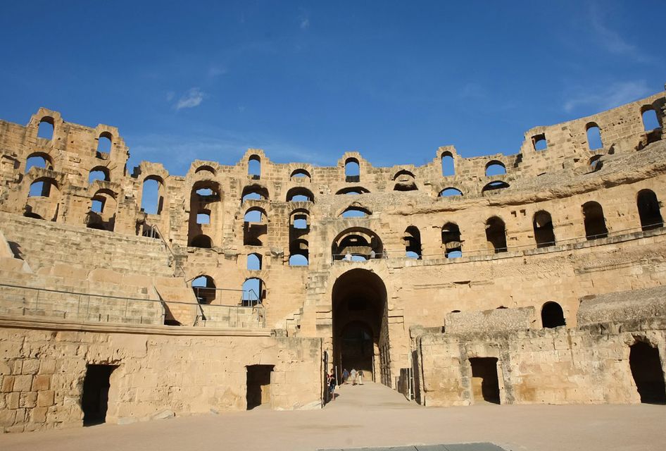 CASUAL MAGNIFICENCE: The El Jem Coliseum, a Unesco World Heritage site and the largest Roman amphitheatre in Africa