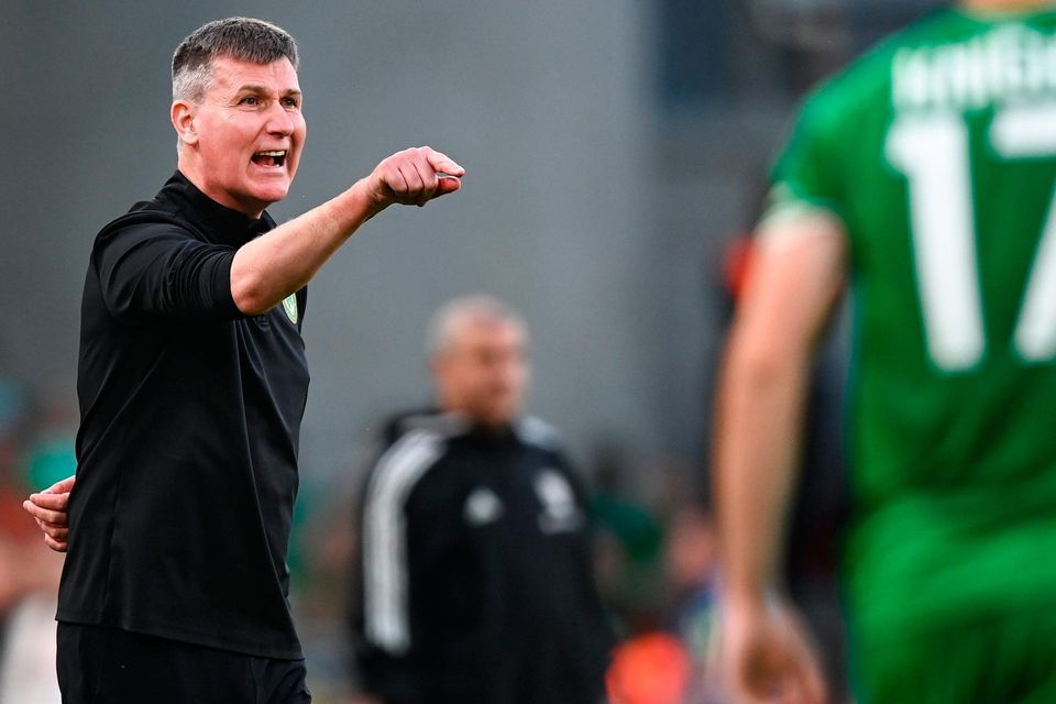 Republic of Ireland manager Stephen Kenny during their win over Gibraltar in Dublin on Monday. Photo: Stephen McCarthy/Sportsfile