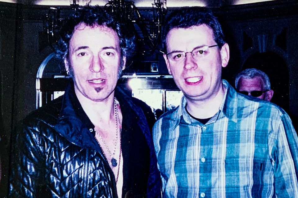 Mark Carter, from Dublin 4, with 'The Boss' in Copenhagen during The Rising tour
