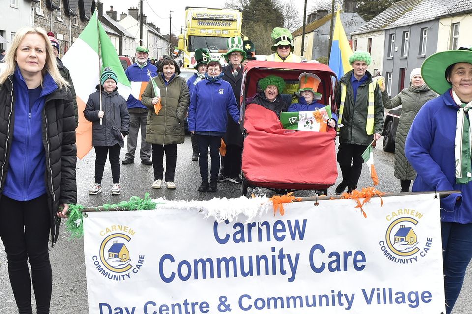 Carnew Community Care during the St Patrick's Day parade in Carnew. Pic: Jim Campbell