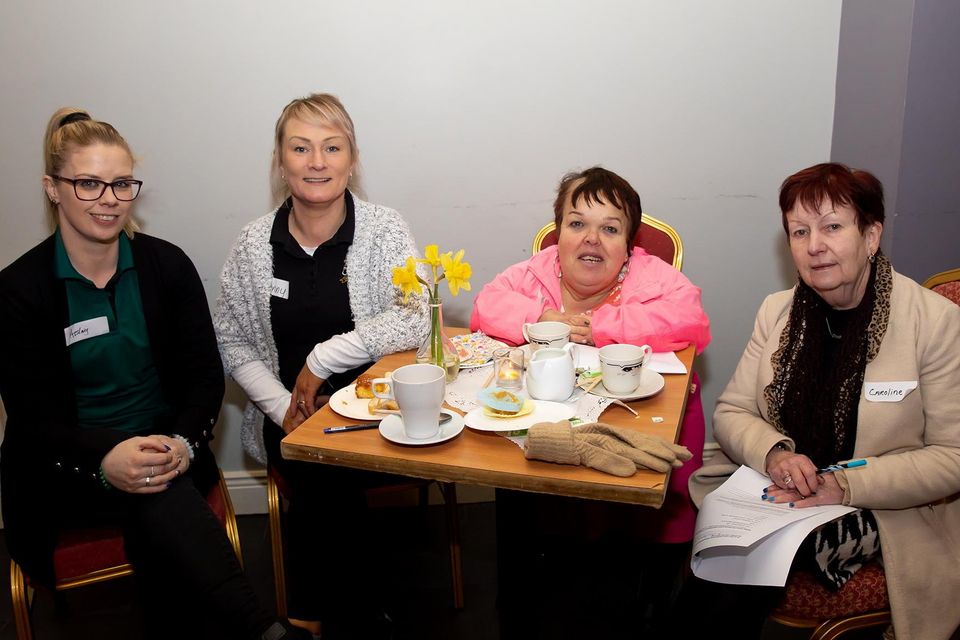 New Ross Women's shed Afternoon tea in Spider O'Brien's for International Womens day. From left; Aisling Murphy from Adamstown, Jenny O'Brien, Veronica Rossiter and Caroline Sinnott from New Ross. Photo; Mary Browne