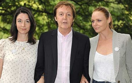 In the genes? Sir Paul McCartney and daughters Mary (left) and Stella advocate Meat-Free Mondays