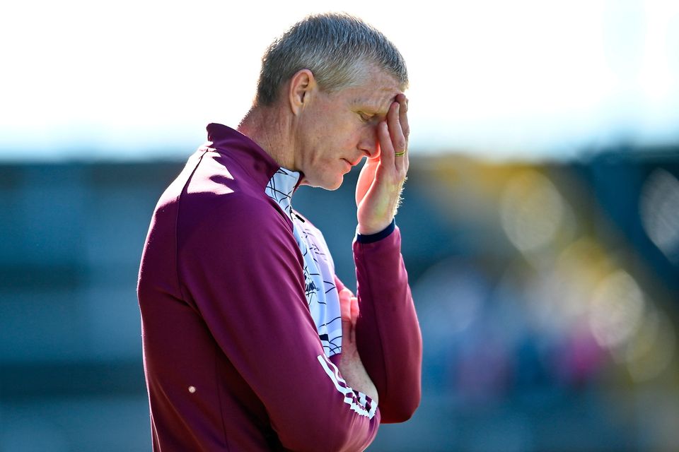Galway manager Henry Shefflin shows his dissatisfaction on the sideline during his side's loss to Wexford