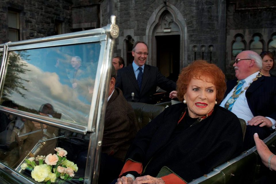 Maureen O'Hara at the opening of The Quiet Man Festival in Cong, Co. Mayo