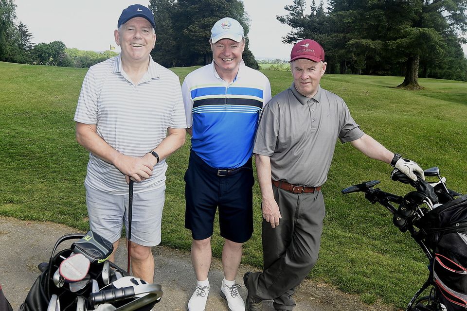 Pat Bourke, Pat Buckley and Con Cotter representing Woodbrook Finance at the Duhallow GAA Golf Classic. Picture John Tarrant