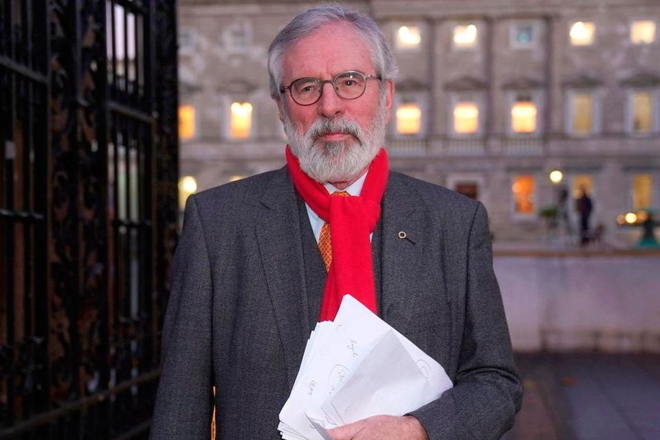 Before retiring as a TD, Gerry Adams said in a podcast interview: 'I have never had any intention, I don’t have any intention and never will have any intention of running for that position.'