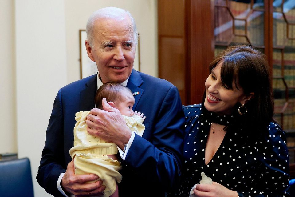 Joe Biden kisses ‘guest of honour’ baby of Labour senator Rebecca ...