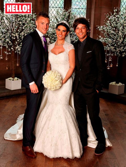 One Direction's Louis Tomlinson (right) attending the weeding of Leicester City and England player Jamie Vardy to Rebekah Nicholson. Picture: Hello!/PA Wire