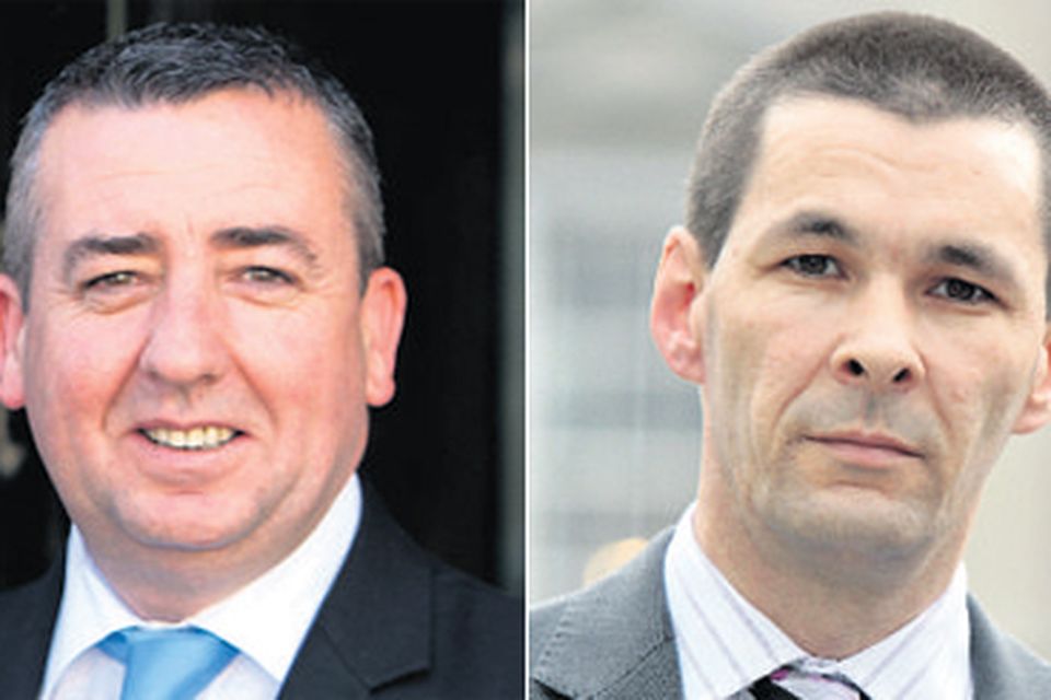 Labour's Ciaran Lynch (left) and Sinn Fein's Jonathan O'Brien
were involved in a verbal row