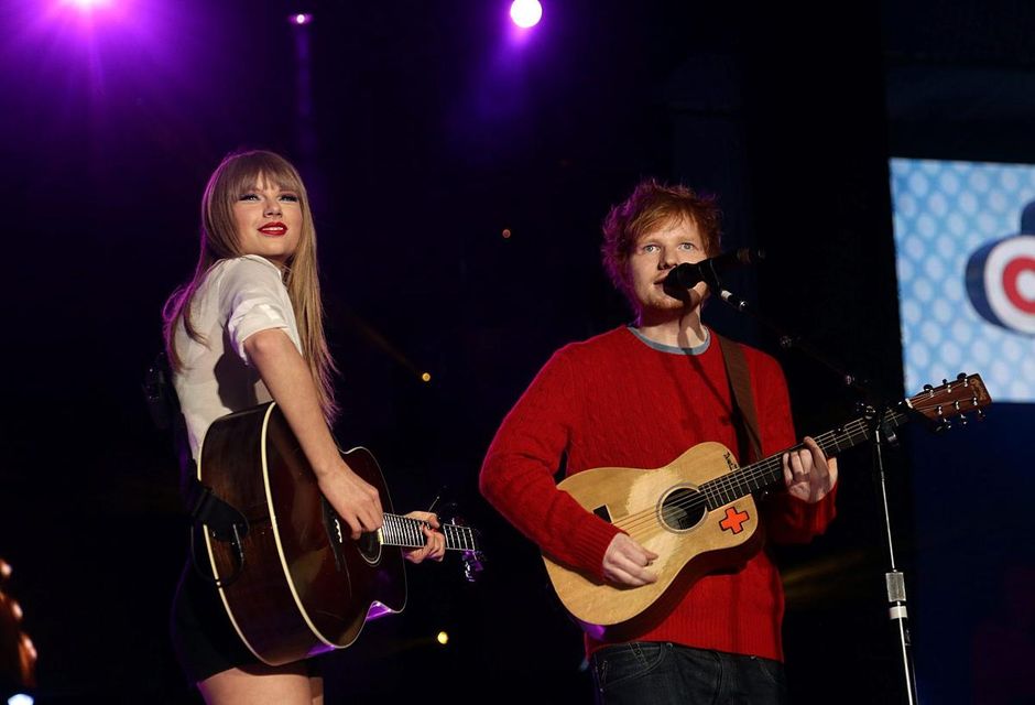 Taylor Swift and Ed Sheeran onstage at the Capital FM Summertime Ball at Wembley in London.