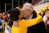 thumbnail: Mary Fowler of Australia with her grandfather Kevin Fowler, from Ballymun, Dublin. Photo by Stephen McCarthy/Sportsfile