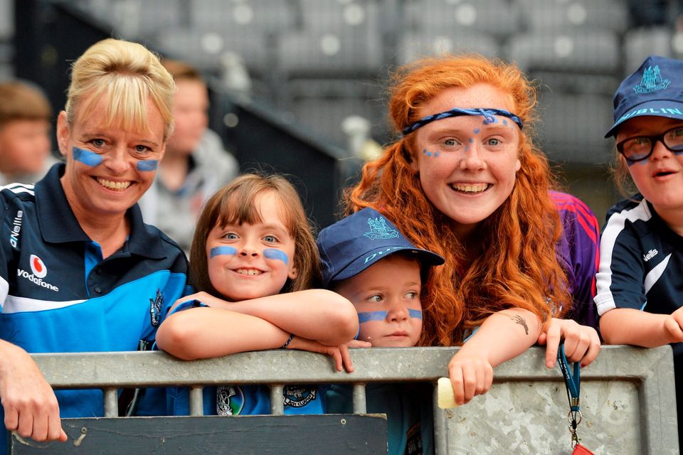 12 July 2015; Dublin supporters before the game. Leinster GAA Football Senior Championship Final, Westmeath v Dublin, Croke Park, Dublin. Picture credit: Cody Glenn / SPORTSFILE