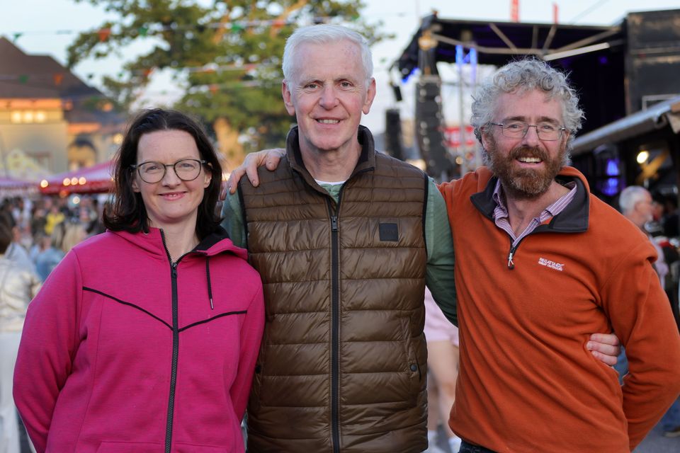 Catherine Fleming, Colm Ó'Súilleabháin, and John Fleming  at  Ireland BikeFest. Photo by Valerie O'Sullivan.