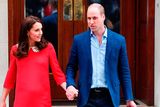thumbnail: The Duke of Cambridge holds the hand of his wife, the Duchess of Cambridge, as he carries their newborn son from the Lindo Wing at St Mary's Hospital in Paddington, London