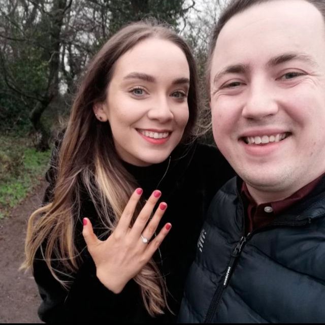 Aaron Maguire with fiancée Amy Louise Doherty. 