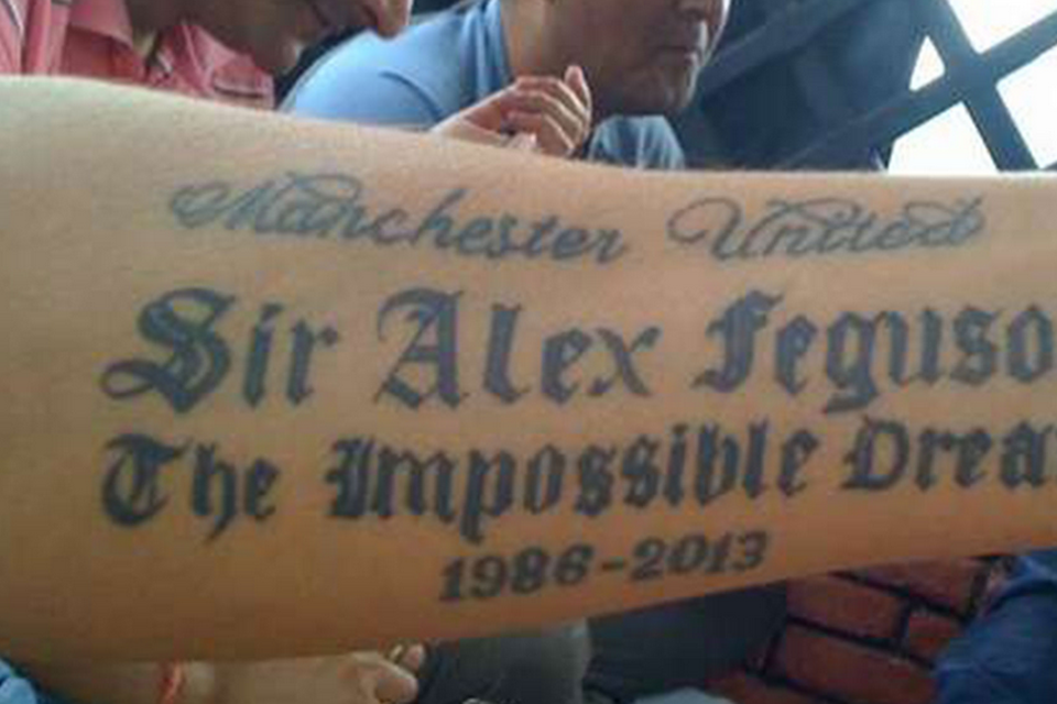 A 'Sir Alex Feguson' tattoo