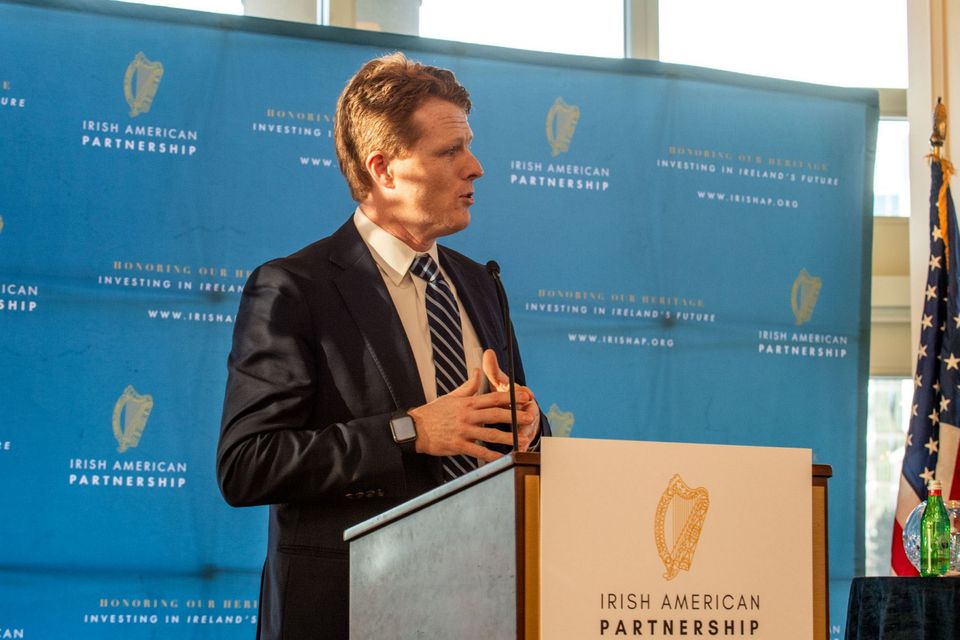 United States Special Envoy for Northern Ireland Joseph Patrick Kennedy III speaks at the Irish American Partnership women’s leadership event