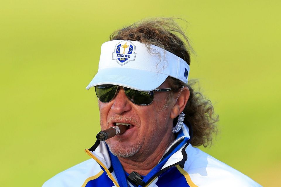 Europe vice captain Miguel Angel Jimenez during the fourballs on day one of the 40th Ryder Cup at Gleneagles Golf Course, Perthshire.