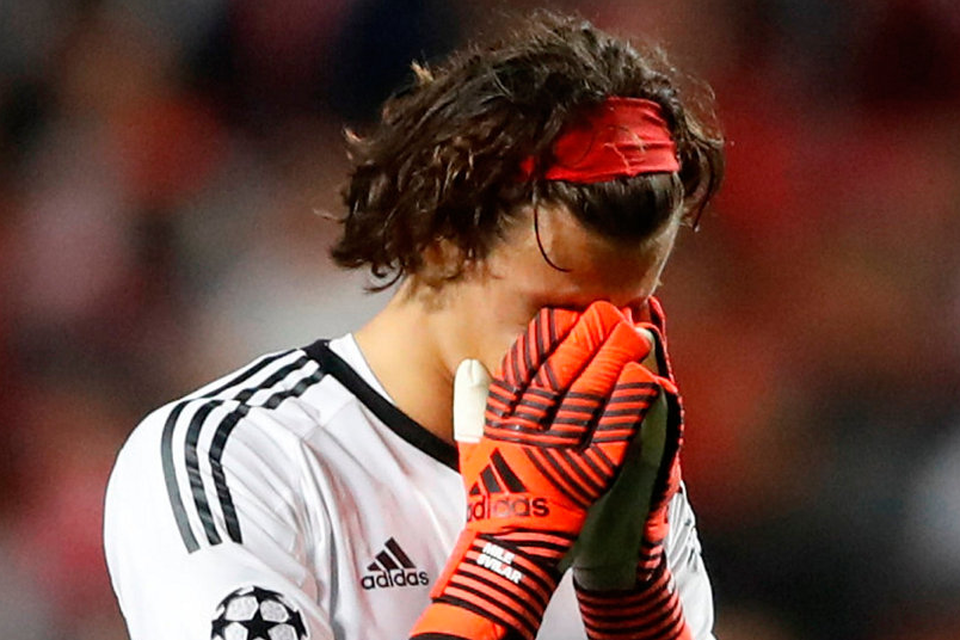 Benfica goalkeeper Mile Svilar relives his costly mistake. Photo: Carl Recine/Reuters