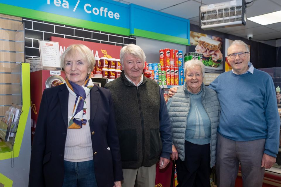 St. Patrick's Day marked the 100th birthday for C Healy's Shop in New Street, Killarney. Photo of the second generation to step behind the counter Patsy Hanley, Johnny Healy, Angela O'Brien-Healy and John McCullough (family friend). Photo by Tatyana McGough