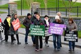 thumbnail: Teachers at Mounthawk School Tralee on strike yesterday.  Photo: Domnick Walsh
