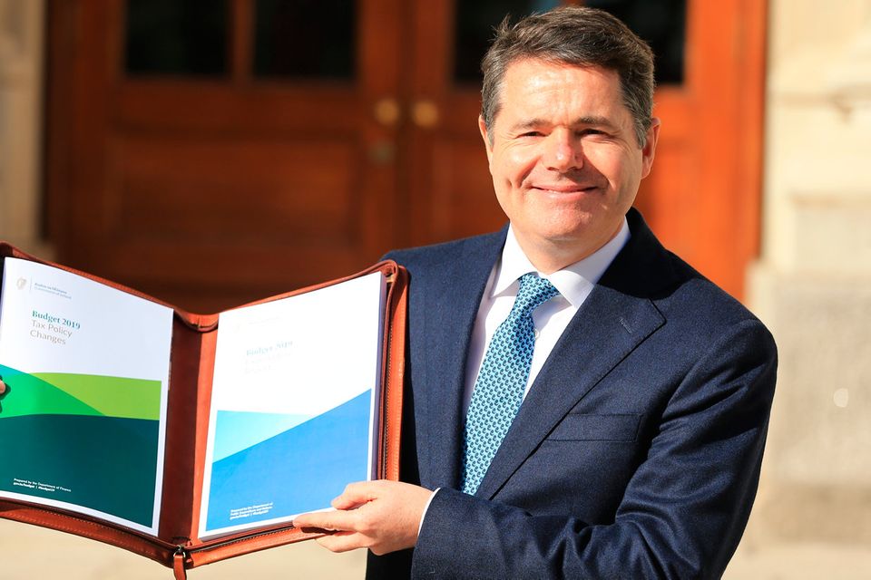 Finance Minister Paschal Donohoe with Budget 2019. Credit: Gerry Mooney