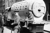 thumbnail: File photo dated 11/05/1916 of British soldiers guarding an improvised armoured car made from a locomotive boiler and used to convey troops from point to point during the Easter Rising. Photo: PA/PA Wire