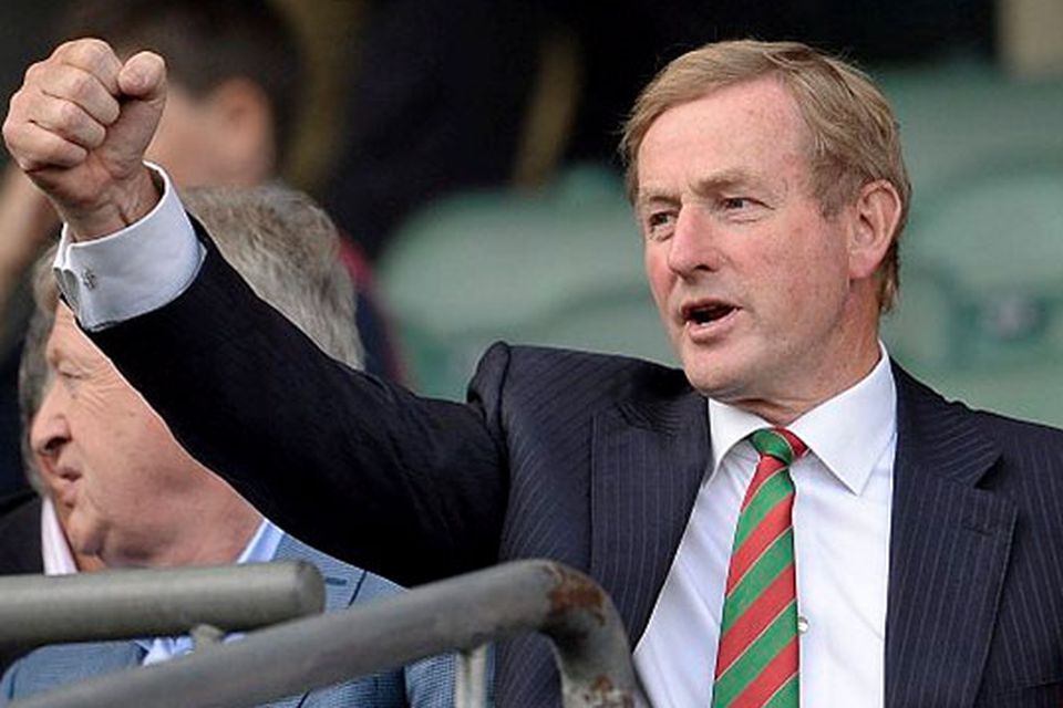 Taoiseach Enda Kenny cheers on Mayo.