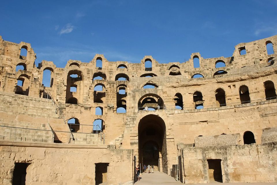 CASUAL MAGNIFICENCE: The El Jem Coliseum, a Unesco World Heritage site and the largest Roman amphitheatre in Africa