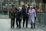 thumbnail: President Michael D Higgins and his wife Sabina at the 1916 Easter Rising ceremony outside the GPO on Dublin’s O’Connell Street. Pic: Mark Condren