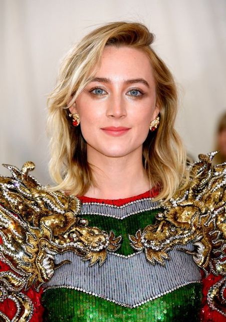 Our very Saoirse Ronan interprets the Met Gala's 2019 'camp' theme in full-length Gucci. Photo: Jennifer Graylock/PA Wire