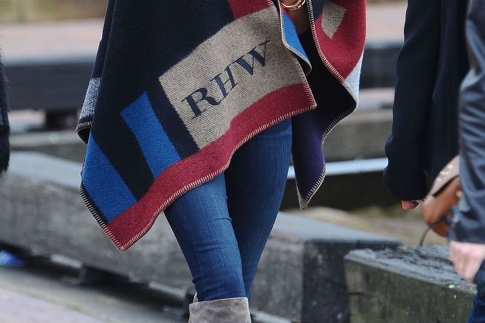 Olivia Palermo Burberry personalized blanket scarf