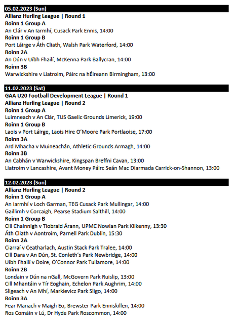 Mayo GAA on X: Here are the Mayo GAA Official football and Hurling League  fixtures for 2023. #mayogaa #hurling #allinzleagues   / X