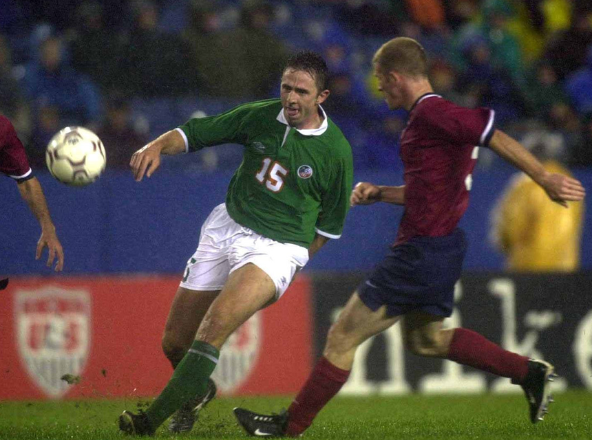 Gareth Farrelly in action for Ireland against the USA in 2000. Photo: David Maher/SPORTSFILE