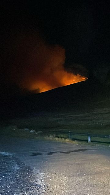 Local fire services also battled a large wildfire in the area of Nine Stones on Mount Leinster. Photo: Carlow Fire and Rescue Services