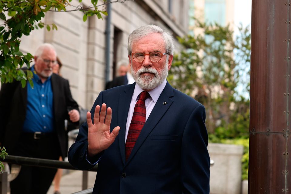 Gerry Adams leaves the High Court in Dublin yesterday. Photo: PA
