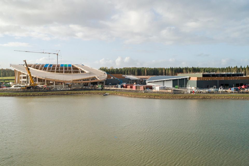 The Subtropical Swimming Paradise under contruction at Longford Forest. Photo: Arc Studios