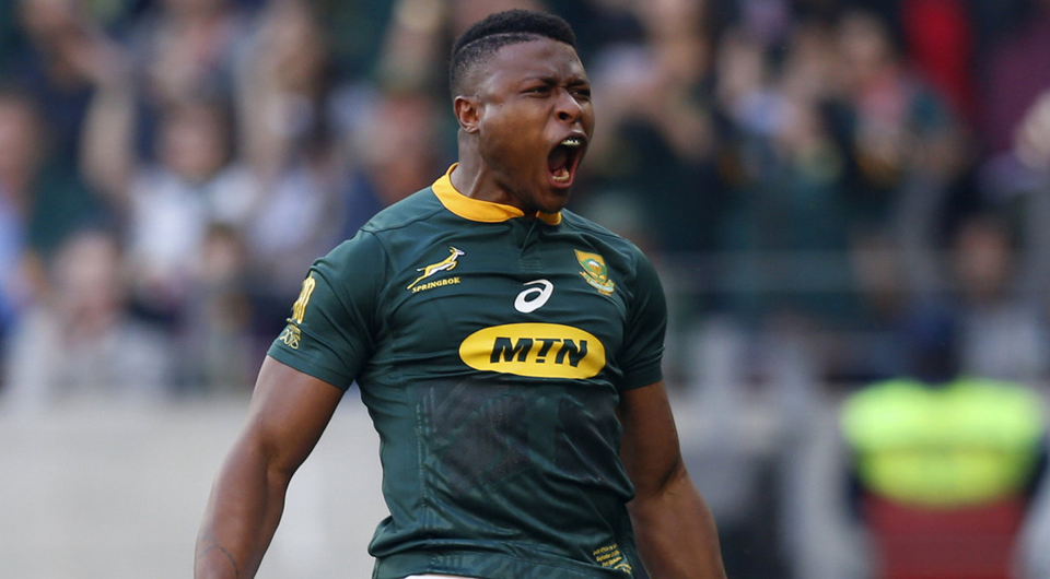 Springbok Aphiwe Dyantyi tested positive for a cocktail of drugs, including anabolic steroids, missed the World Cup in Japan and faces a ban. Photo: GIANLUIGI GUERCIA / AFP
