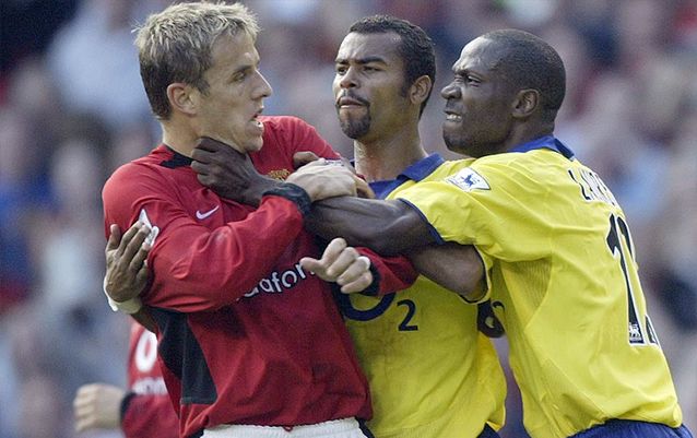 After Manchester United ended Arsenal's 49-game unbeaten run, Cole and his Gunners team-mates were famously involved in a series of skirmishes which would later be dubbed 'pizzagate'