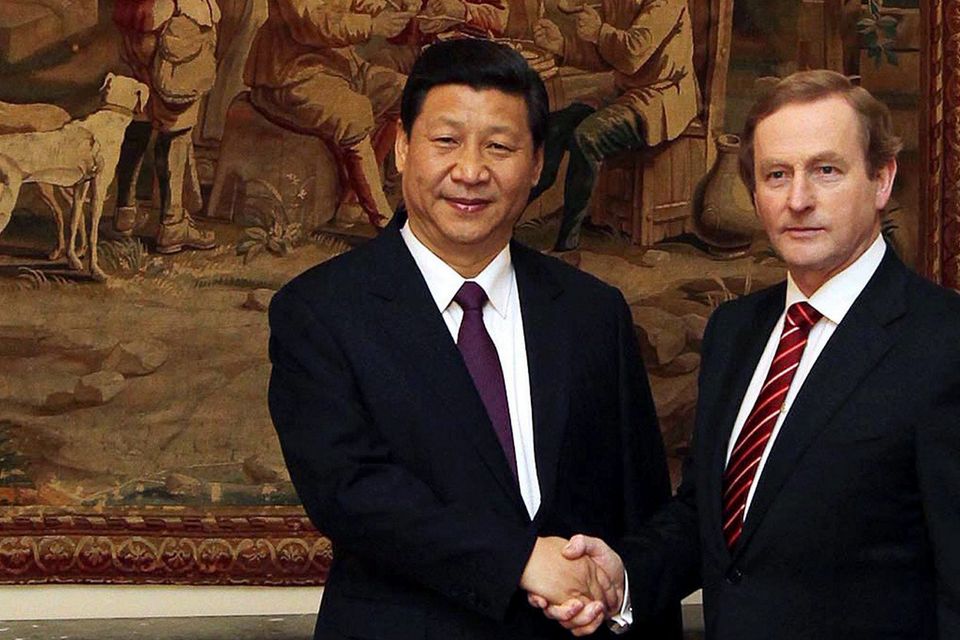 Xi Jinping shakes hands with Enda Kenny at Dublin Castle during the then Chinese vice-president's visit in 2012.