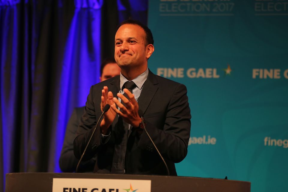 Leo Varadkar at the Mansion House minutes after being elected the new leader of Fine Gael