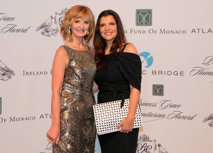 Adi Rocheand Ali Hewson in Monaco after they were presented with the 2015 Princess Grace Humanitarian Award