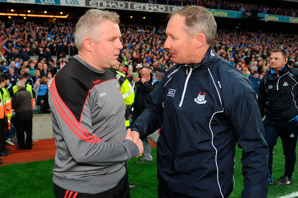 Mayo manager Stephen Rochford and Dublin manager Jim Gavin