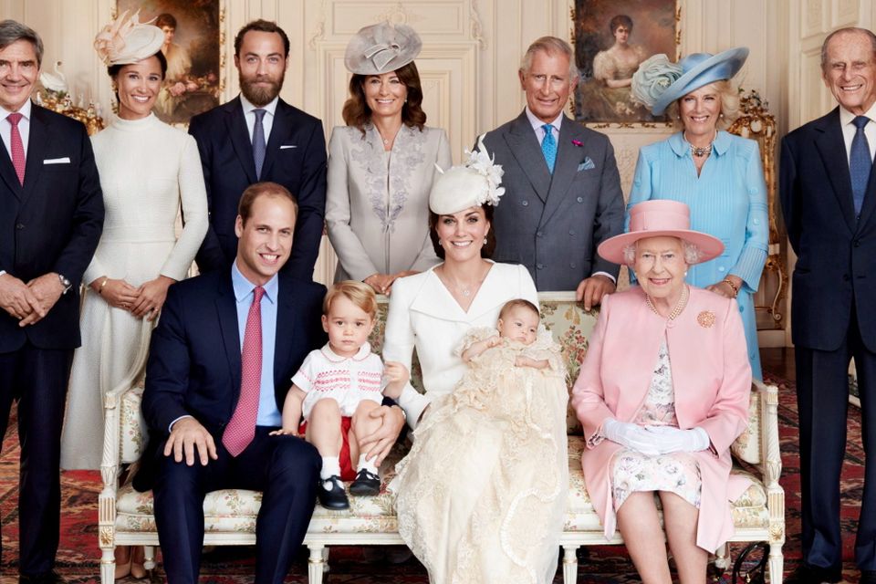 The Duke and Duchess of Cambridge with their children, Prince George, and Princess Charlotte, who was christened at Sandringham on Sunday Photo: Mario Testino / Art Partner