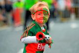 thumbnail: 30 August 2015; Mayo supporter Tadhg Judge, from Ballina, Co. Mayo, on his way to the game. GAA Football All-Ireland Senior Championship, Semi-Final, Dublin v Mayo, Croke Park, Dublin. Picture credit: Ramsey Cardy / SPORTSFILE