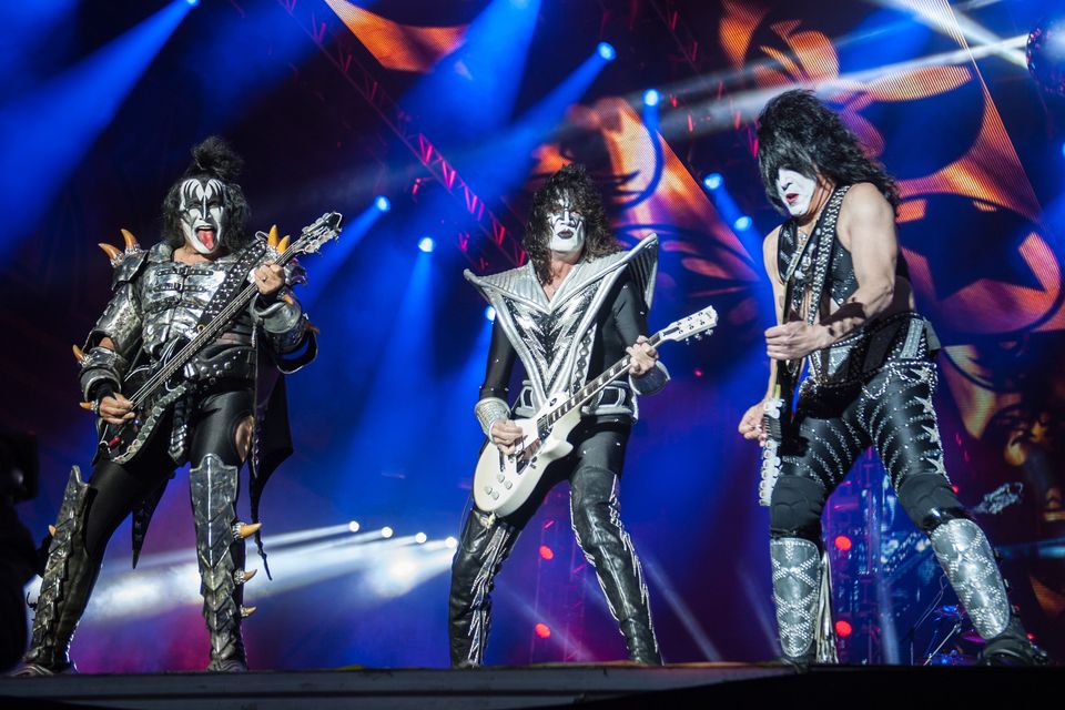 Gene Simmons, Tommy Thayer and Paul Stanley of Kiss (Katja Ogrin/PA)