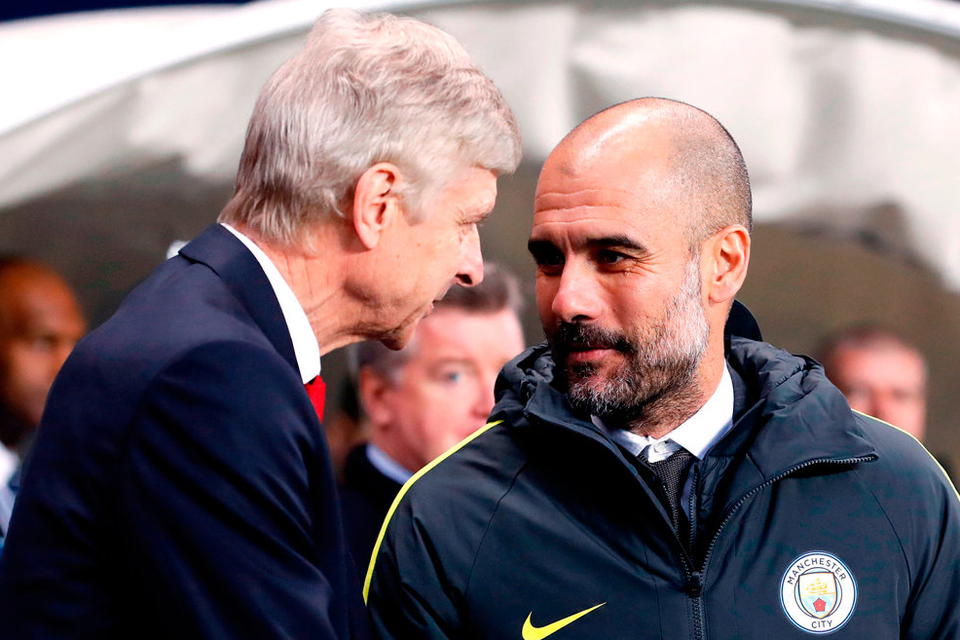 Arsenal manager Arsene Wenger (left) and Manchester City manager Pep Guardiola. Photo: PA Wire