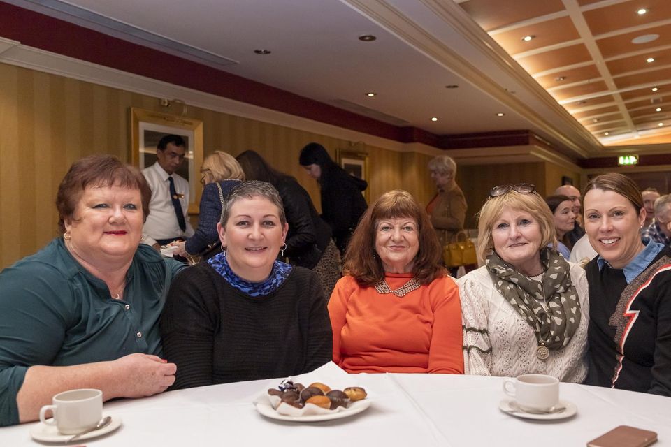 Yvonne McCarthy, Mary O'Sullivan, Betty Moroney, Eily O'Mahony and Michelle O'Donoghue enjoying the Killarney Soroptimist Charity Pancake morning in the Killarney Avenue Hotel on Tuesday.