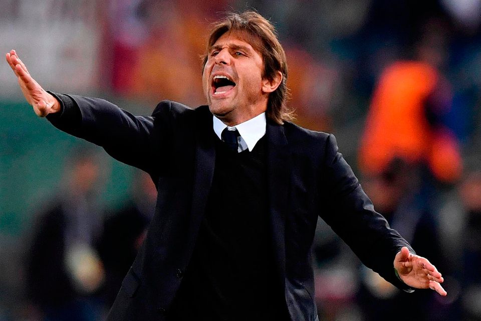 Antonio Conte faces a crucial game for his future when Chelsea meet Jose Mourinho and Manchester United on Sunday. Photo: AP